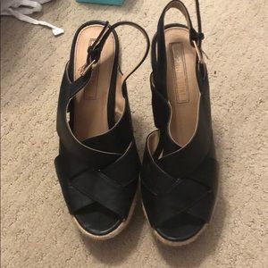Black Wedge Espadrilles